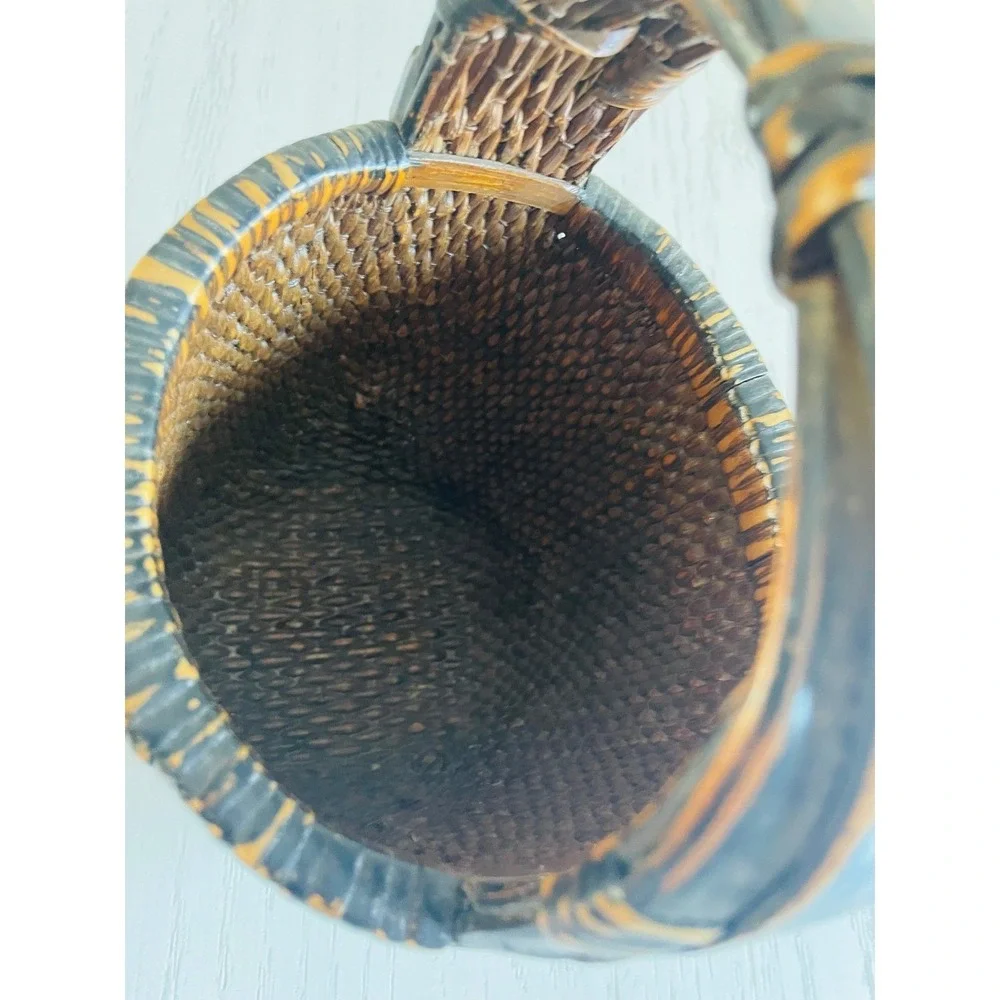 Antique Hand‎ Woven Chinese Rice Gathering Basket